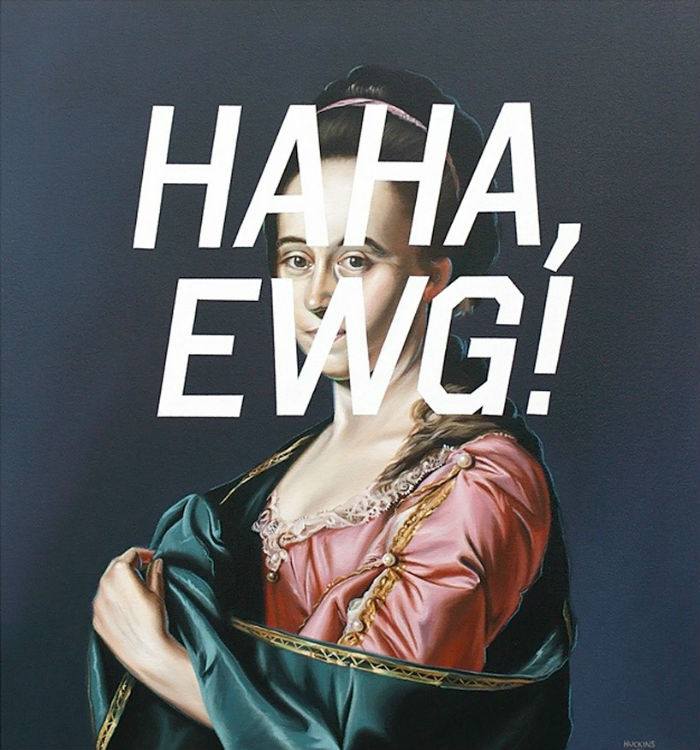 O artista Shawn Huckins pegou algumas pinturas clássicas do século XVIII e colocou uma legenda bastante atual bem no meio delas!